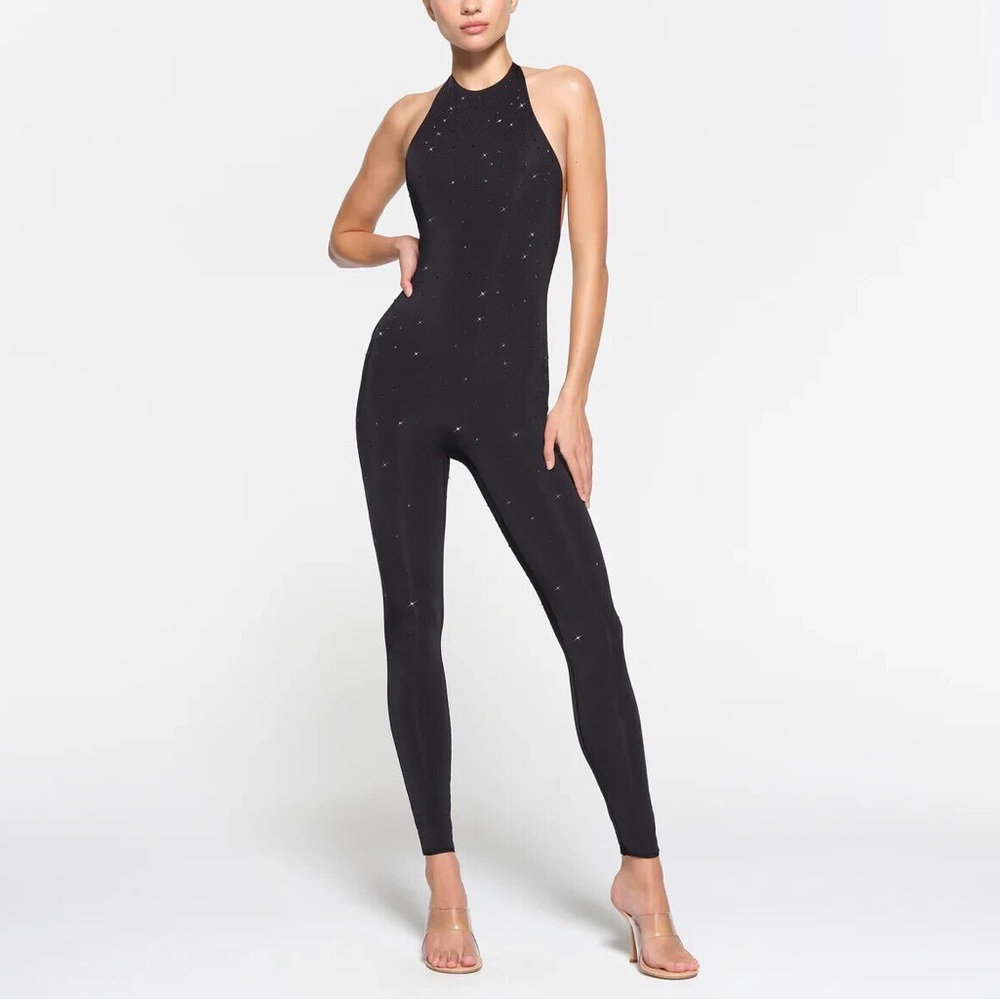 SKIMS SWAROVSKI COLLABORATION JELLY HALTER CATSUIT JUMPSUIT BRAND NEW